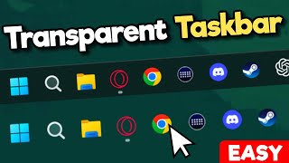 How To Make Taskbar Transparent  Invisible Windows PC [upl. by Trillbee859]