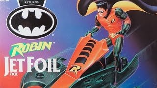 Robin Jet Foil Cycle Kenner Batman Returns Vehicle Toy Review 1989 Dark Knight Collection Ride Car [upl. by Ruscher]