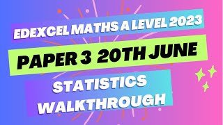 Edexcel A Level Maths 2023 Statistics Practice Questions for Applied Paper 3 [upl. by Arret768]