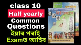 Class 10 Half yearly 2024 Social science common questions SEBA board [upl. by Marquis23]