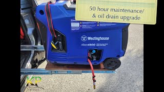 Westinghouse iGen4500 generator 50 hour maintenance amp oil drain upgrade [upl. by Imaj]