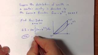 Gini Index Calculation from a Lorenz Function [upl. by Raclima]