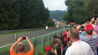 F1 Belgium GP 17 First Lap along Kemmel Straight out of Eau Rouge SpaFrancorchamps [upl. by Genie]