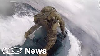 Coast Guard Dude Surfs a NarcoSub Packed With Cocaine [upl. by Celisse]