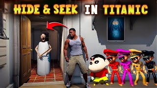 Franklin Shinchan Doraemon Playing TITANIC SHIP Hide and Seek In GTA 5  Paradox FTW [upl. by Asial]