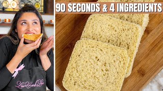 I MADE A 4 INGREDIENT BREAD IN 90 SECONDS TWO CARB KETO BREAD RECIPE [upl. by Sama]