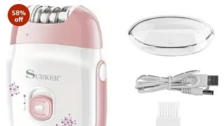 SURKER SK521 Compact Professional Cordless Women Epilator [upl. by Atirehs]