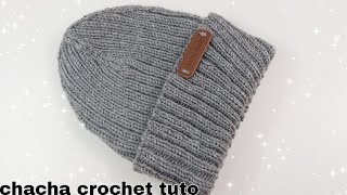 Tuto bonnet homme au tricot avec Aiguille circulaire [upl. by Mcgrody]