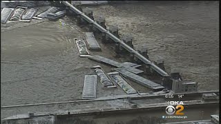 Flooding Sends Barges Down Ohio River Against Emsworth Locks Dam [upl. by Eiliah317]