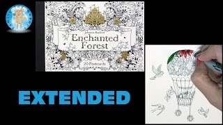 Enchanted Forest Johanna Basford Adult Coloring Book Postcards Balloon Extended  Family Toy Report [upl. by Lednahc]