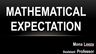 Mathematical Expectations  Mean amp Variance of Random Variable with Solved Examples [upl. by Pincus]