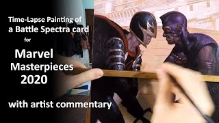 Timelapse painting Black Knight vs Swordsman for Marvel Masterpieces 2020 with artist commentary [upl. by Ada844]