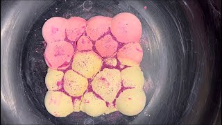 Yellow and pink broken bubble crush by my cousin  gymchalk crushing  asmr  odly satisfying [upl. by Camel284]