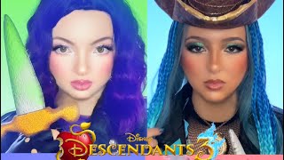 NIGHT FALLS MAKEUP  DESCENDANTS 3 💜 descendants3 descendants nightfalls mal evie carlos [upl. by Natanoj]