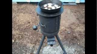 MINI POTBELLY WOODSTOVE Cooking Ham and Eggs [upl. by Bohon]