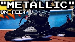 quotMETALLICquot AIR JORDAN 5 ONFEET REVIEWRANT [upl. by Nlycaj]