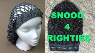 Super Easy Crocheted Vintage Snood VideoTutorial 4 Righties [upl. by Marga767]