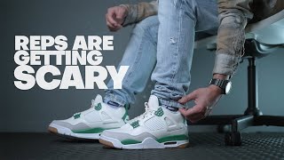 TOO GOOD 🔥 Jordan 4 SB Pine Green  Unboxing On Feet How to Style and Lace Swap  Replica Review [upl. by Earised]