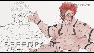 speedpaint Sukuna Ryomen 両面宿儺 [upl. by Kcirdneked]