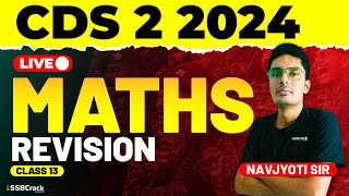 CDS 2 2024 Exam Maths Live  Revision  Class 13 [upl. by Nnaira]