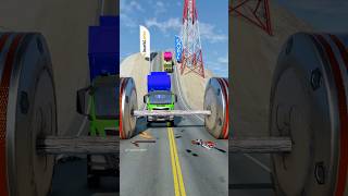 Mixed cars vs logging bollards crash part558 shortvideo beamngdrive shorts india usa truck [upl. by Eelyak142]