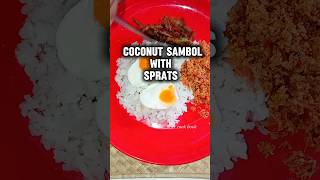 Coconut Sambol 🌝with Sprats mouth watering menu පොල් සම්බෝලයි හාල්මැස්සෝ යි food bearcookbook [upl. by Broek]