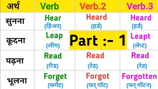 Basic Verbs with 1st2nd3rd forms V1 V2 V3 forms in English verb verbs [upl. by Munmro]