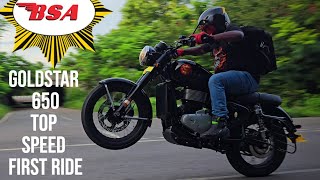 BSA Goldstar 650 Top Speed First Ride Review [upl. by Srednas620]