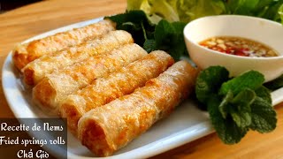 Recette Nems et sauce Nem CHẢ GIÒ  Vietnamese Spring rolls  365 recipe cooking [upl. by Edijabab]