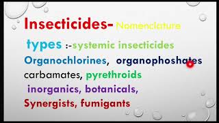 Insecticidesmode of actionTypessystemic insecticidesorganochlorines organophoshates carbamates [upl. by Adelice]