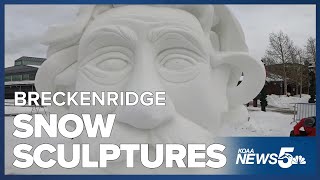 Enormous snow sculptures populate Breckenridge for 33rd year [upl. by Balbinder530]