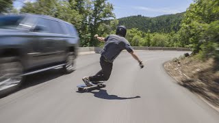 Longboarding  Passing Cars Down Epic Mountain Road [upl. by Acnayb994]