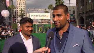 Million Dollar Arm Dinesh Patel amp Rinku Singh Movie Premiere Interview  ScreenSlam [upl. by Ninnahc]