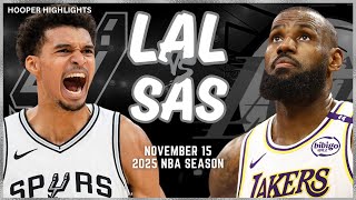 Los Angeles Lakers vs San Antonio Spurs Full Game Highlights  Nov 15  2025 NBA Season [upl. by Suivart]