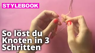 Kette verknotet So kannst du sie entwirren  LifeHack  STYLEBOOK [upl. by Analos]