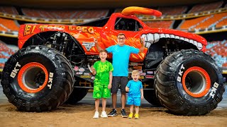 Roma and Diana visited MONSTER JAM Show 2024 [upl. by Eisteb]