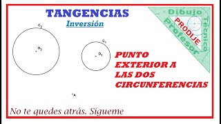 Tangencias Inversión 18 CCP CIRCUNF TANG A OTRAS DOS Y PASE POR UN PTO PTO FUERA DE LAS CIRC [upl. by Naesar]