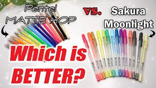 Pentel Mattehop vs Sakura Gelly Roll Moonlight Gel Pens  Comparison  Swatches [upl. by Silverstein693]