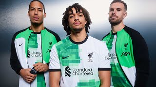 The NEW Liverpool FC away kit  Inspired by the 90s 🟢⚪️ [upl. by Eikcor]