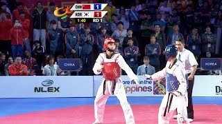 Male 74 kg Semifinal China vs Korea I 22nd Asian Taekwondo Championships [upl. by Cirred]