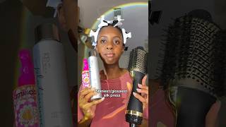 Shiniest silk press on natural hair grwm hair [upl. by Aire]