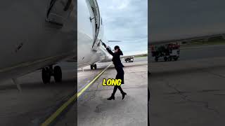 Air Hostess Struggles To Open The Aeroplane Door [upl. by Eleira]