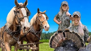 Amish Food Plot  Wild Morel Mushrooms amp Eastern Turkey Hunt Catch Clean Cook [upl. by Crysta649]