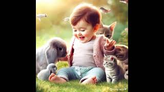 Watch this Baby Laugh and Play with Kittens Bunnies and Birds 🐾💕 [upl. by Lezlie]