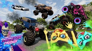 Monster Jam INSANE Racing Freestyle and High Speed Jumps 65  BeamNG Drive  Grave Digger [upl. by Henke]