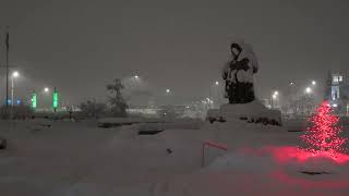 Snow storm downtown Fairbanks [upl. by Ahsayn]