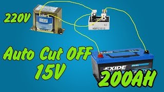 Auto CutOff Battery Charger 12V 24V  How to make [upl. by Llednahs180]