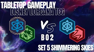 Emerald Sapphire vs Ruby Sapphire Disney Lorcana TCG Match Best of 2 Gameplay Tabletop Set 5 Meta [upl. by Alue]