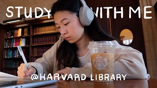 1 Hour Study with Me Harvard Library  real time lofi productive ☁️ ☕️ [upl. by Initirb]