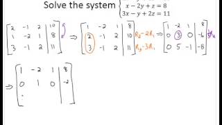 Solve 3x3 system with Gaussian Elimination [upl. by Anatnas]